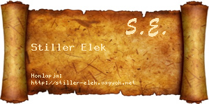Stiller Elek névjegykártya